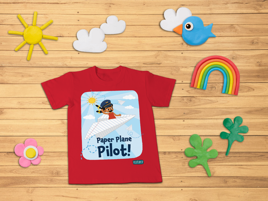 Kids T Shirt - Paper Plane Pilot